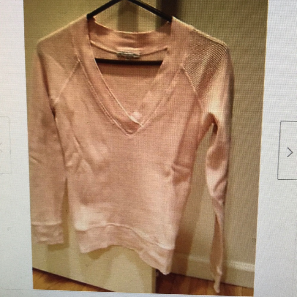 Grassroots large pink waffle vee neck